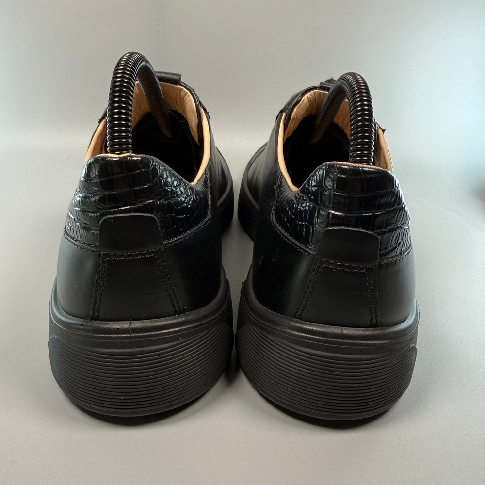 Ecco Street Tray Womens US 9 - 9.5 9 1/2 EU 40 Dress Sneaker Black Leather Lace - Picture 5 of 16